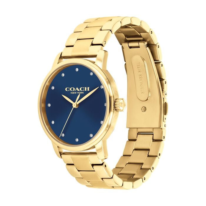 title:Coach Women's Grand 36mm Quartz Crystal Dial Watch 14502925;color:Gold