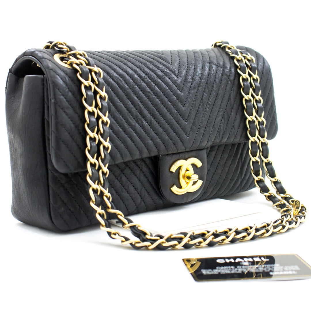 Chanel 2015 Chevron V-Stitch Leather Chain New Shoulder Bag