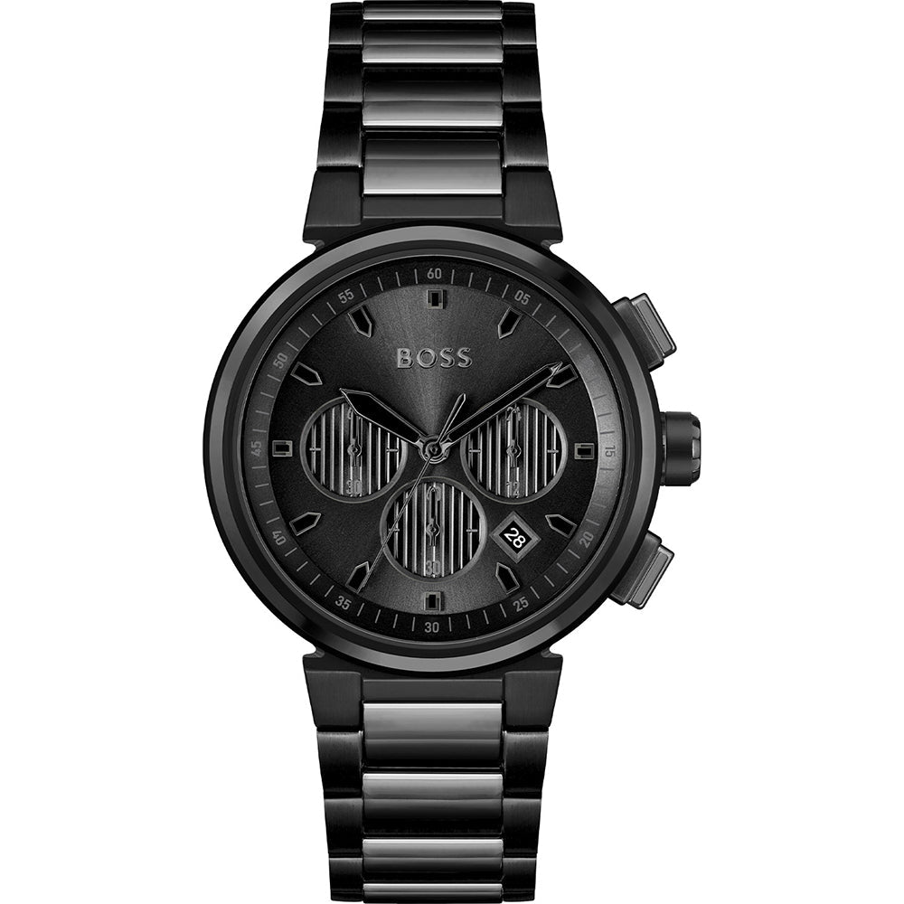 title:Hugo Boss Men's One 44mm Chronograph Quartz Watch 1514001;color:Black