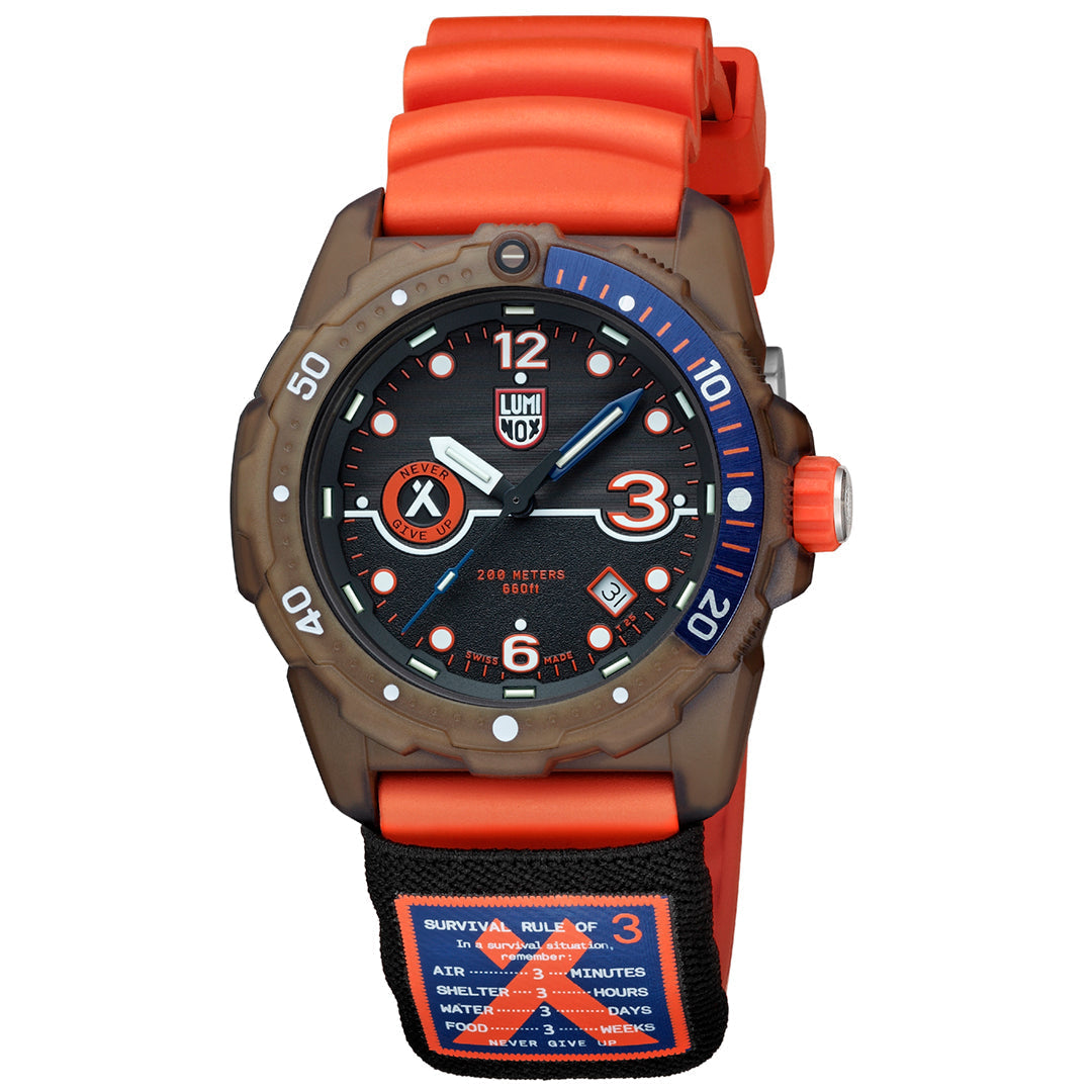 title:Luminox Men's XB.3729.ECO Bear Grylls Survival 42mm Quartz Watch;color:Orange