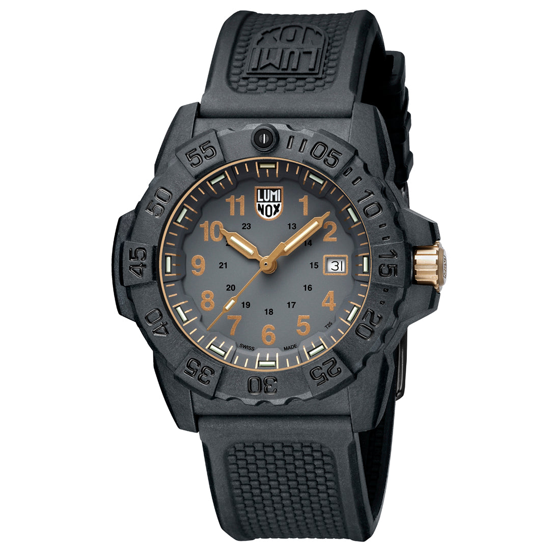 title:Luminox Men's XS.3508.GOLD Navy Seal 45mm Quartz Watch;color:Black