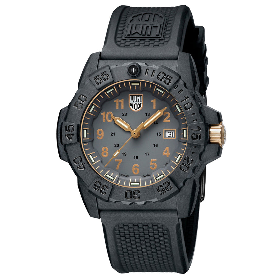 title:Luminox Men's XS.3508.GOLD Navy Seal 45mm Quartz Watch;color:Black