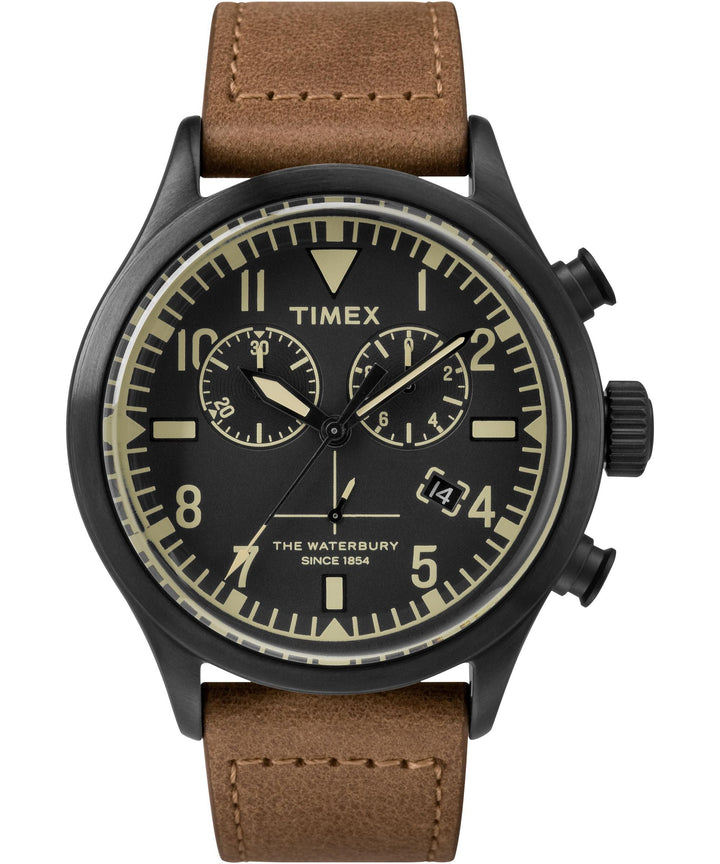 title:Timex Unisex Waterbury 42mm Quartz Watch TW2R13100VQ;color:Brown