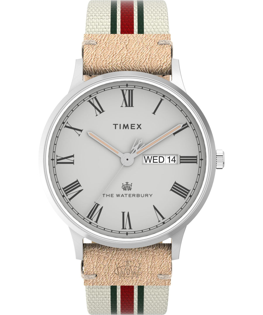 title:Timex Men's Waterbury 40mm Quartz Watch TW2V73700VQ;color:White