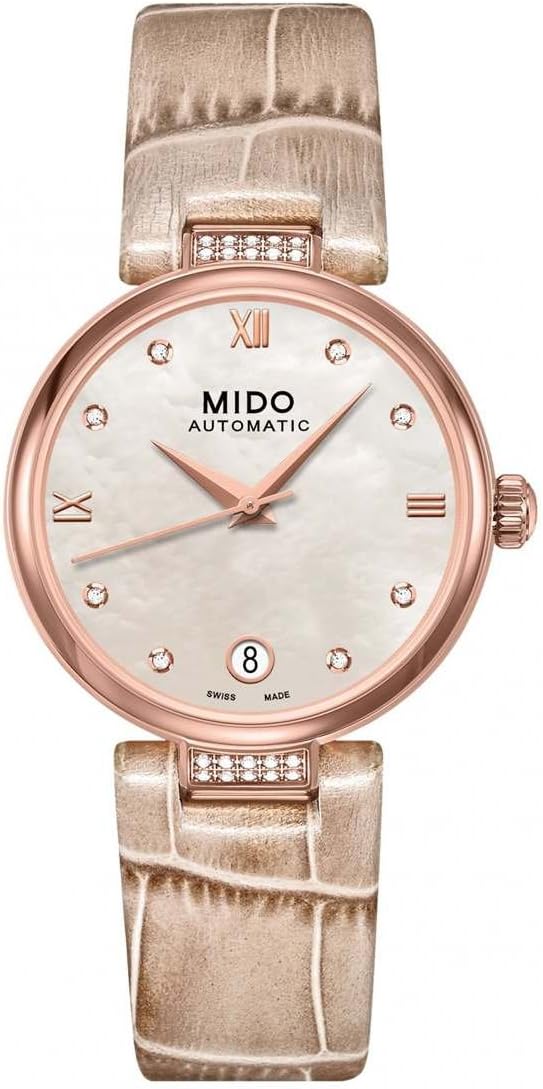 title:Mido Women's Baroncelli II 33mm Automatic Watch M0222076611612;color:Beige