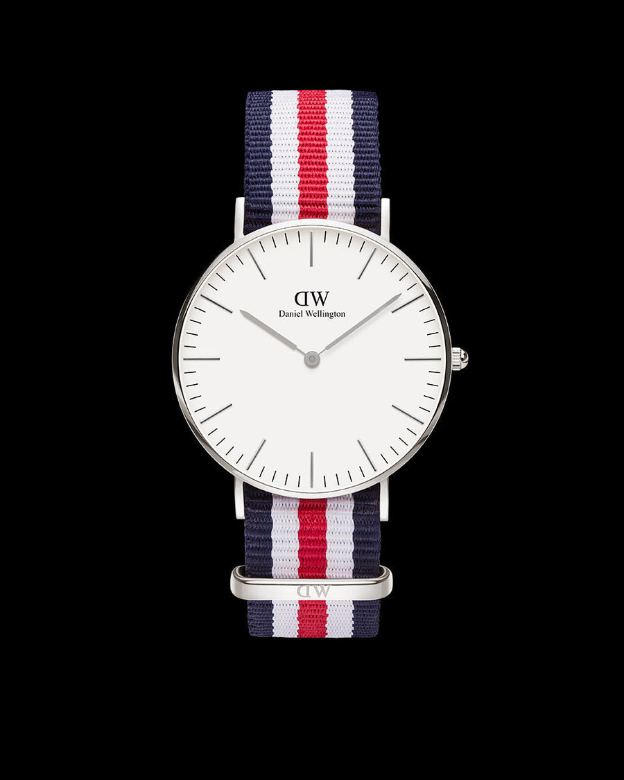 title:Daniel Wellington Women's Classic Canterbury 36mm Quartz Watch DW00600051;color:Red, White, and Blue