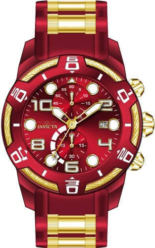 title:Invicta Men's Bolt 50mm Quartz Chronograph Watch IN-40721;color:Red and Gold