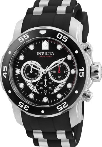 title:Invicta Men's Pro Diver 48mm Quartz Chronograph Watch IN-6977;color:Black and Silver