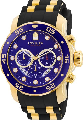 title:Invicta Men's Pro Diver 48mm Quartz Chronograph Watch IN-6983;color:Black and Gold