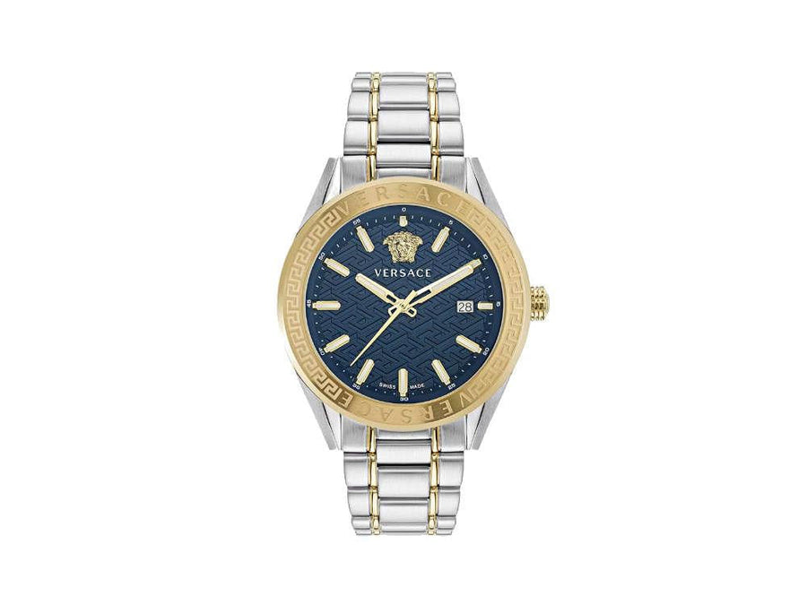 title:Versace Men's Versace V-Code 42mm Quartz Watch VE6A00523;color:Silver and Gold