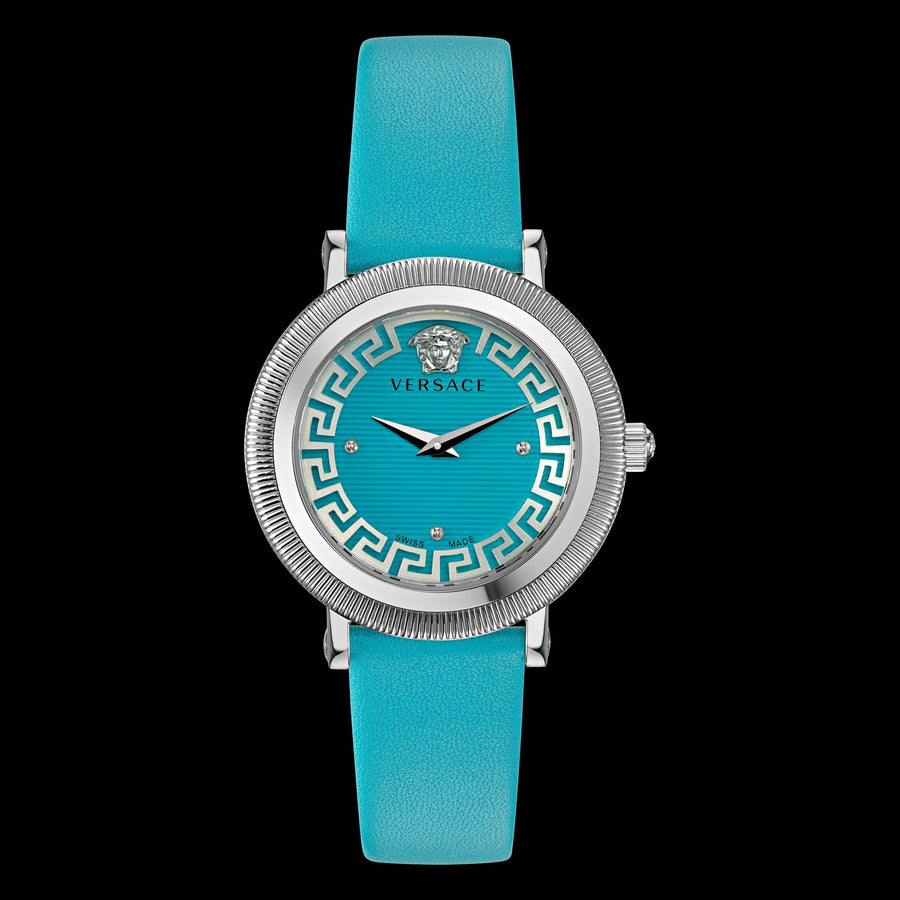 title:Versace Women's Versace Greca Flourish 35mm Quartz Watch VE7F00123;color:Blue