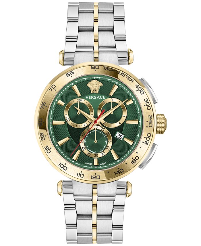 title:Versace Men's Versace Aion 45mm Quartz Watch VE6CA0523;color:Silver and Gold