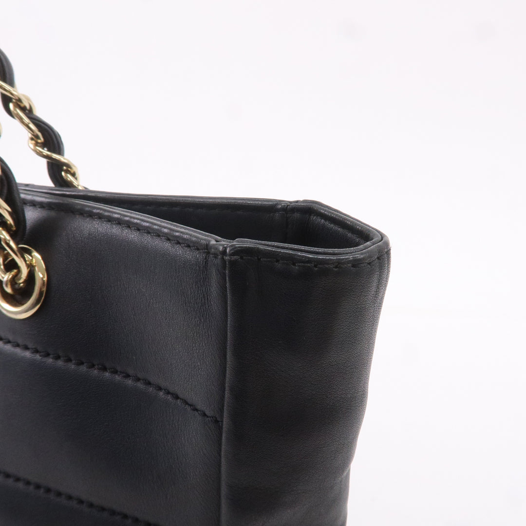 Top Quality Chanel Chocolate Bar Lamb Skin Chain Tote Bag Black A17859