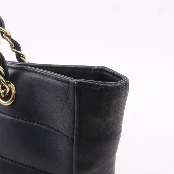 Top Quality Chanel Chocolate Bar Lamb Skin Chain Tote Bag Black A17859
