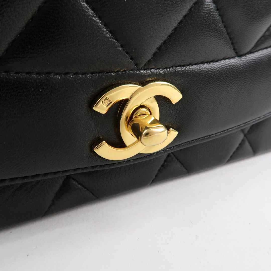 Top Quality Chanel Matelasse Lambskin Diana Chain Shoulder Bag Black A01165
