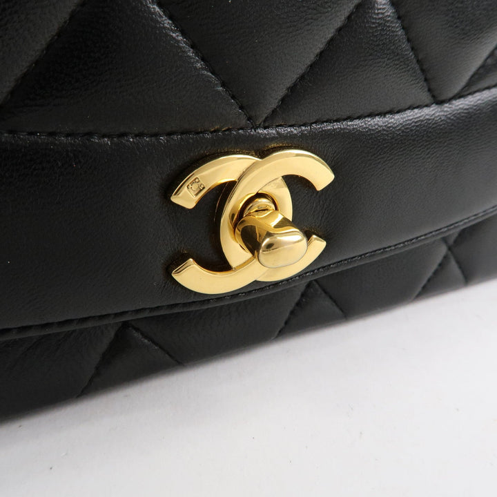 Top Quality Chanel Matelasse Lambskin Diana Chain Shoulder Bag Black A01165