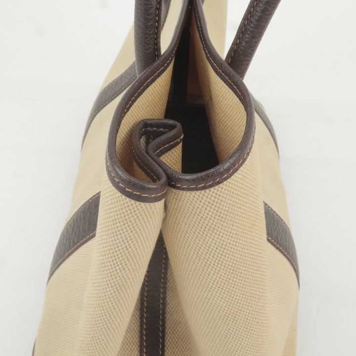 Hermes Canvas Leather Garden Party PM Tote Bag Beige G Stamp