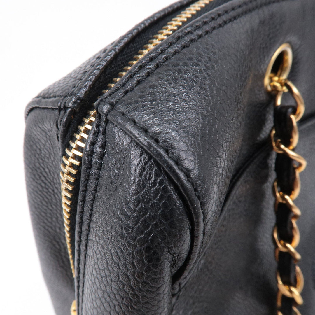Top Quality Chanel Caviar Skin Chain Tote Bag Shoulder Bag Gold Black
