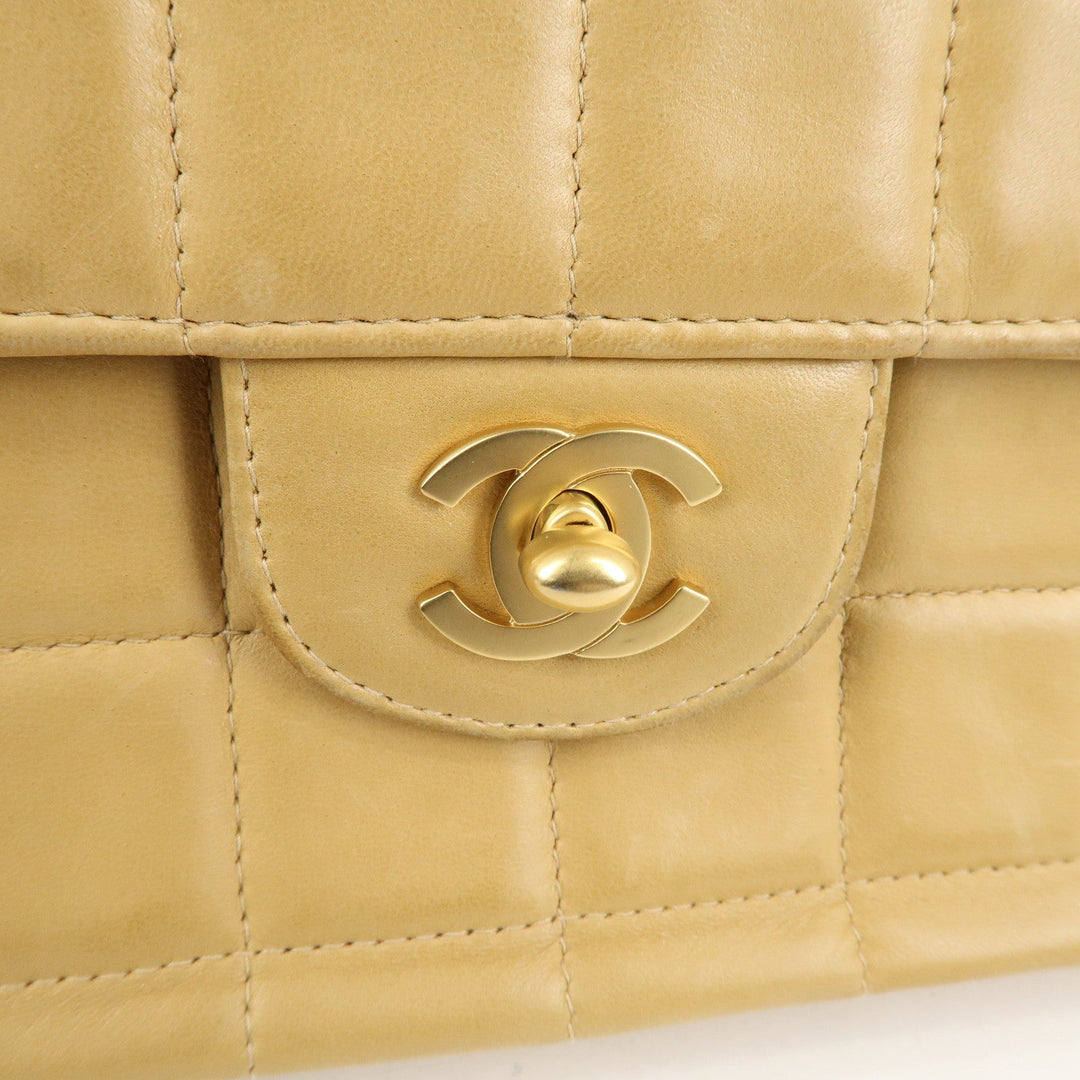 Top Quality Chanel Chocolate Bar Lamb Skin Chain Shoulder Bag Beige A15316