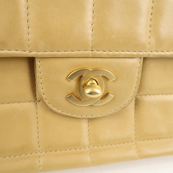 Top Quality Chanel Chocolate Bar Lamb Skin Chain Shoulder Bag Beige A15316