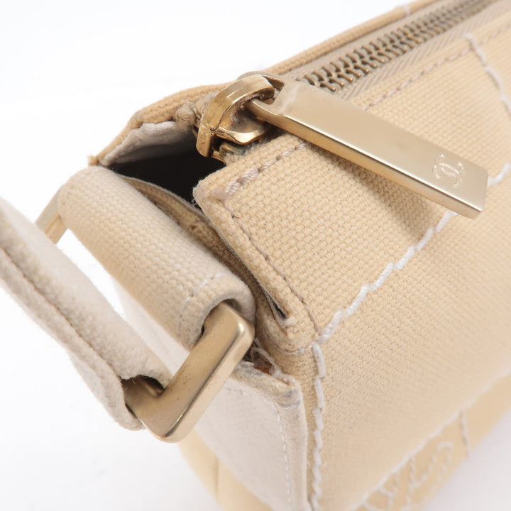 Top Quality Chanel Chocolate Bar Canvas Hand Bag Shoulder Bag Beige