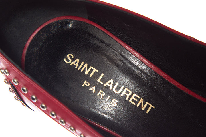 YSL Yves Saint Laurent Red Jeweled Lightning Heels SZ 36