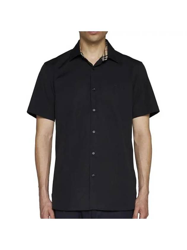 Burberry SHERFIELD Cotton Short-Sleeved Shirt Black