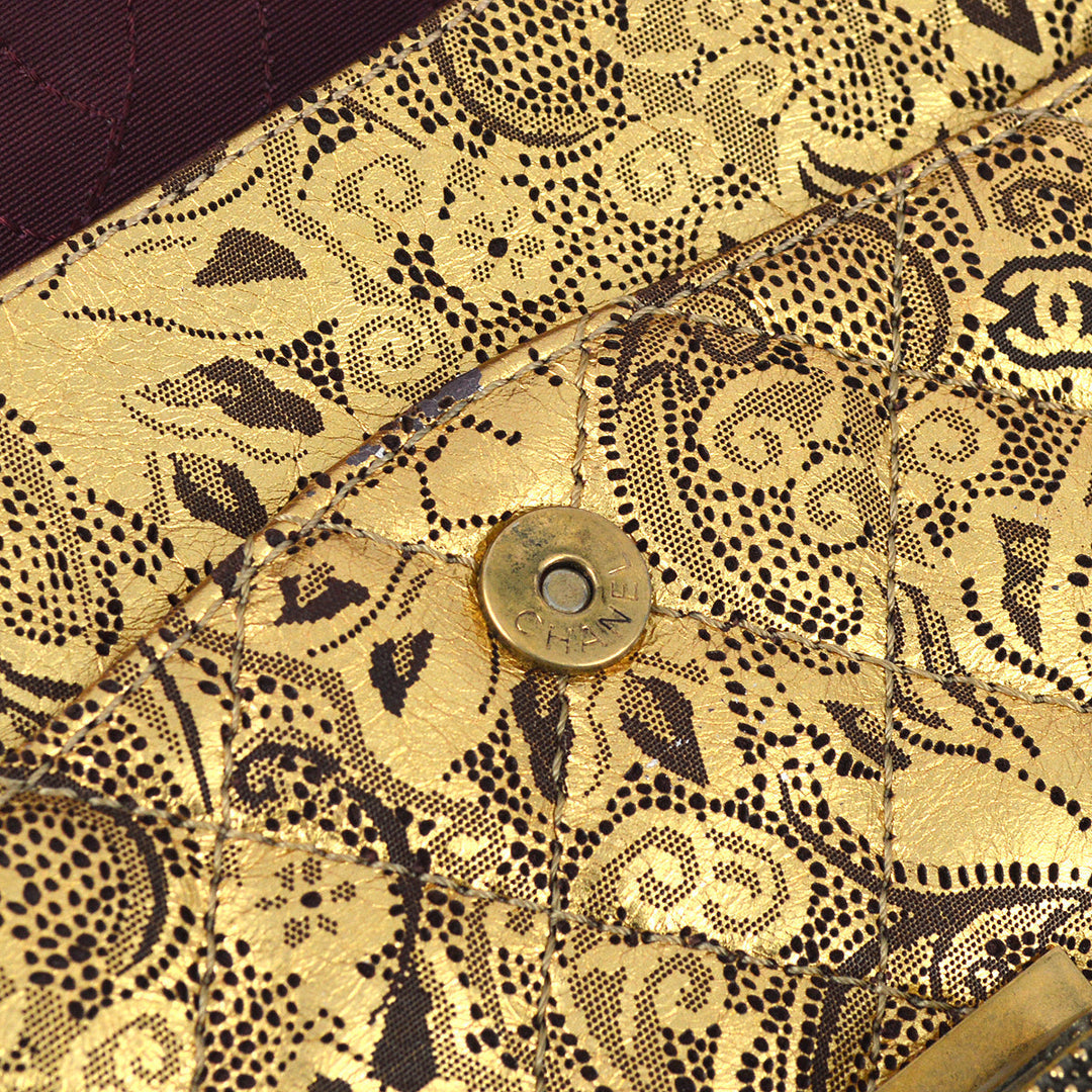 Top Quality Chanel 2008 A Paris-Moscow Runway Metallic Gold Leather 2.55 Reissue Double Flap Bag