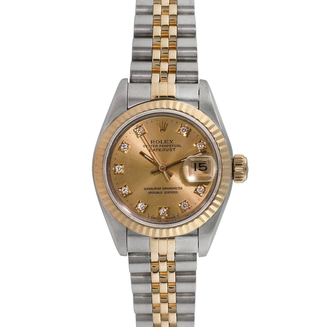 Rolex Ladies Two-tone Datejust with Factory diamonds, item #12