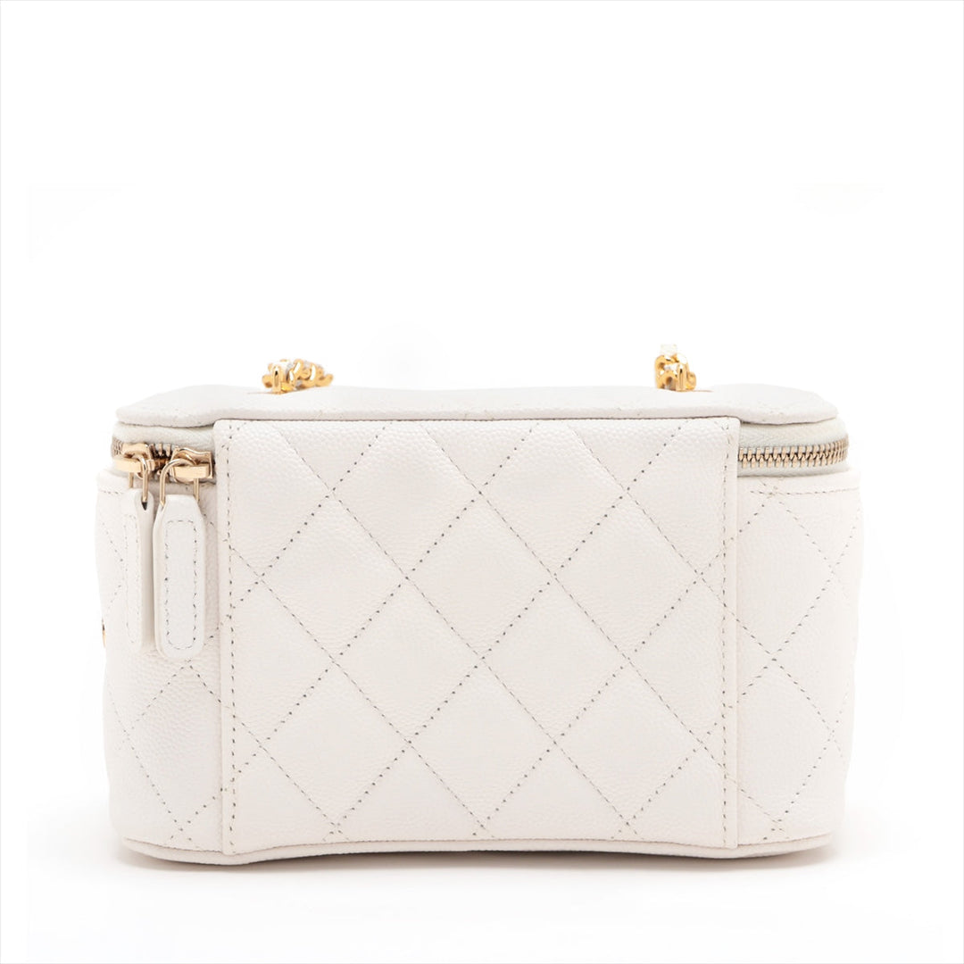 Top Quality Chanel Matrasse Caviar S Chain Shoulder Bag Vanity White G