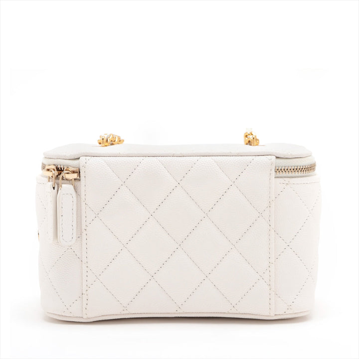 Top Quality Chanel Matrasse Caviar S Chain Shoulder Bag Vanity White G