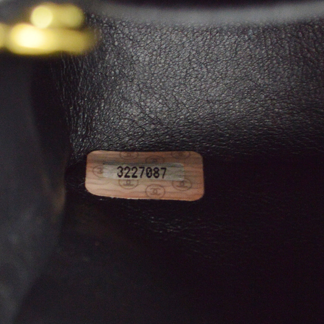 Top Quality Chanel * 1994-1996 Black Caviar Mini Straight Flap Shoulder Bag