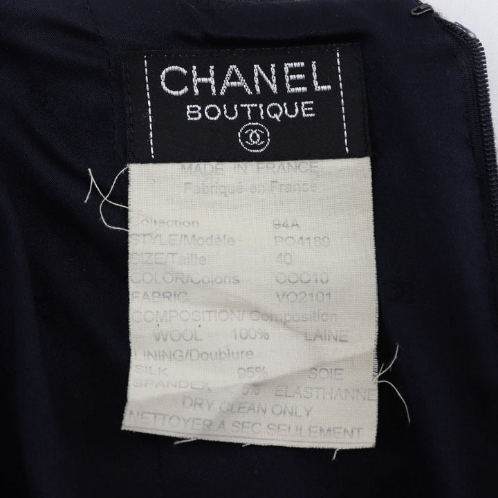Top Quality Chanel Wool Skirt Navy New