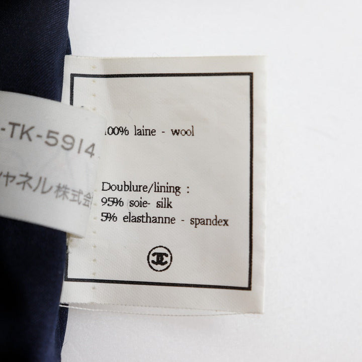 Top Quality Chanel Wool Skirt Navy New