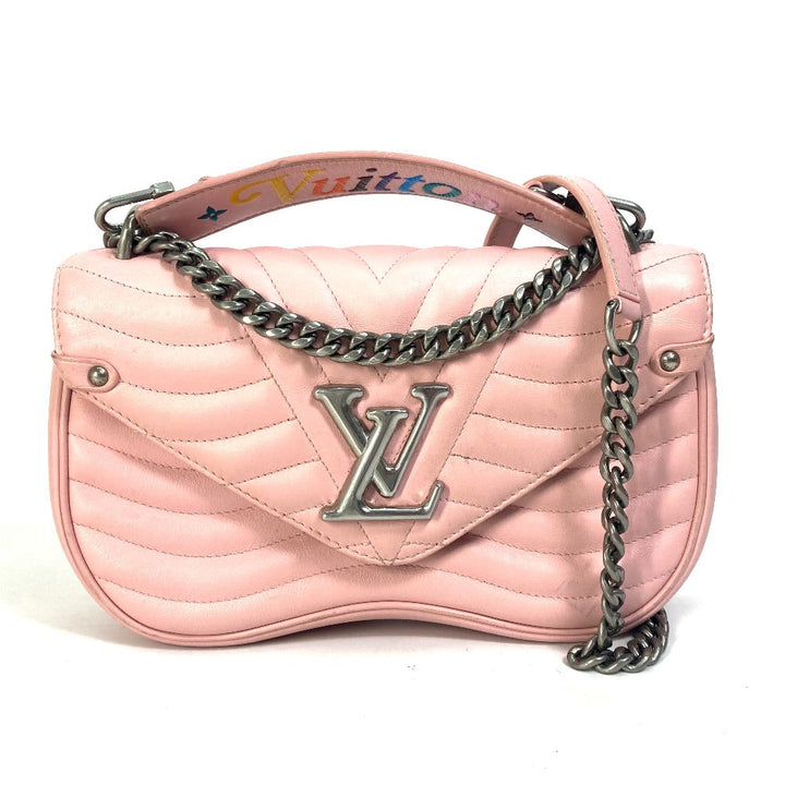 LOUIS VUITTON Shoulder Bag M51944 leather pink Crossbody New Wave Chain Bag MM Women