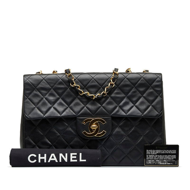 Top Quality Chanel Decamatrasse 34 Cocomark ingle Flap Chain Shoulder Bag Black   CHANEL