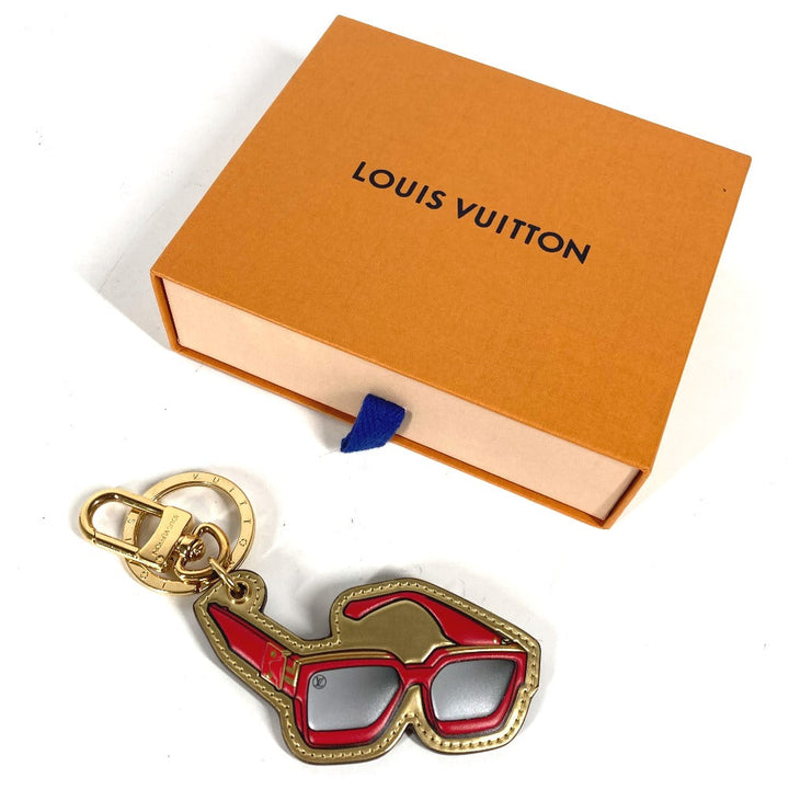 LOUIS VUITTON key ring M68865 leather gold glasses glasses eyewear Portocre 1.1 Millionaire Women Used