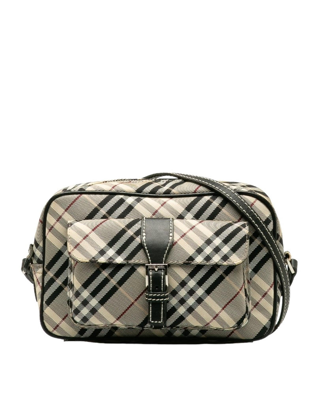 BURBERRY Women's Check Pattern Canvas Camera Bag -  in Brown