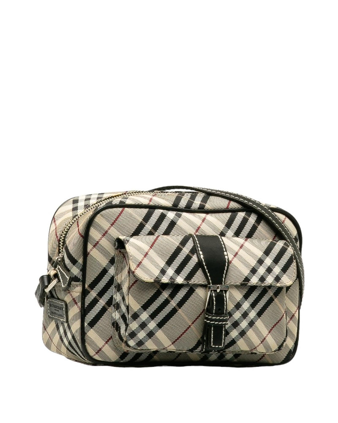 BURBERRY Women's Check Pattern Canvas Camera Bag -  in Brown