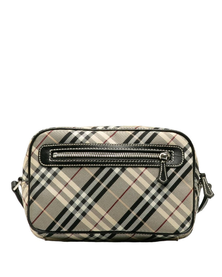 BURBERRY Women's Check Pattern Canvas Camera Bag -  in Brown