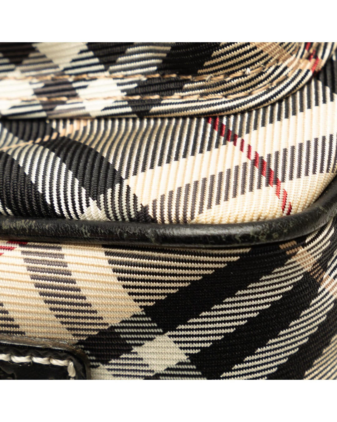 BURBERRY Women's Check Pattern Canvas Camera Bag -  in Brown