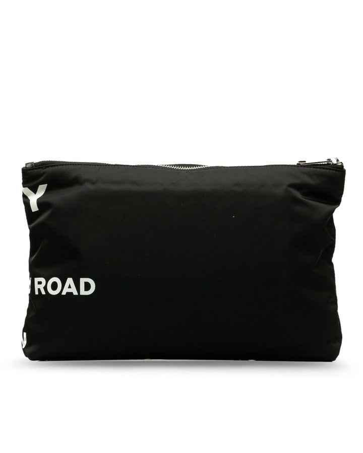 BURBERRY Women's Black Nylon Horseferry Print Clutch Bag in Black