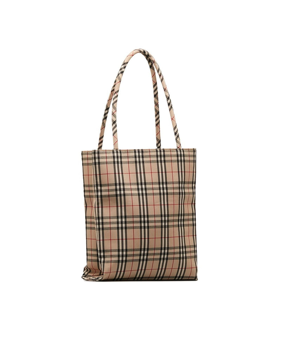 BURBERRY Women's Check Canvas Tote Bag in Brown