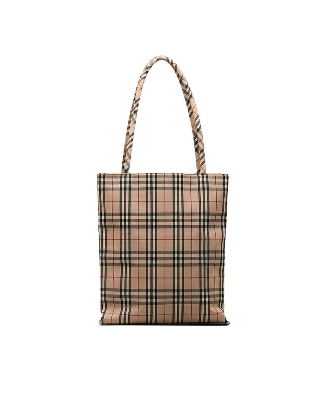 BURBERRY Women's Check Canvas Tote Bag in Brown