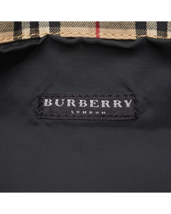 BURBERRY Women's Check Canvas Tote Bag in Brown