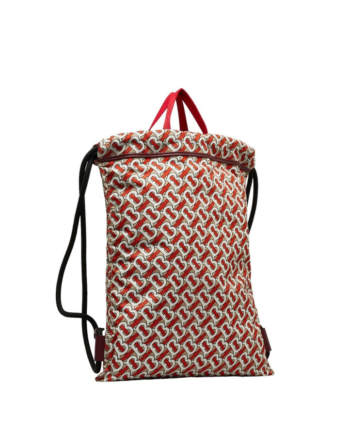 BURBERRY Women's Nylon Drawstring Backpack Bag in Red
