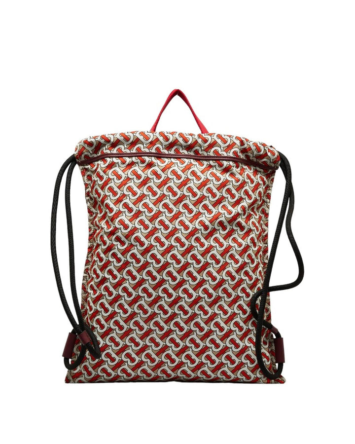 BURBERRY Women's Nylon Drawstring Backpack Bag in Red