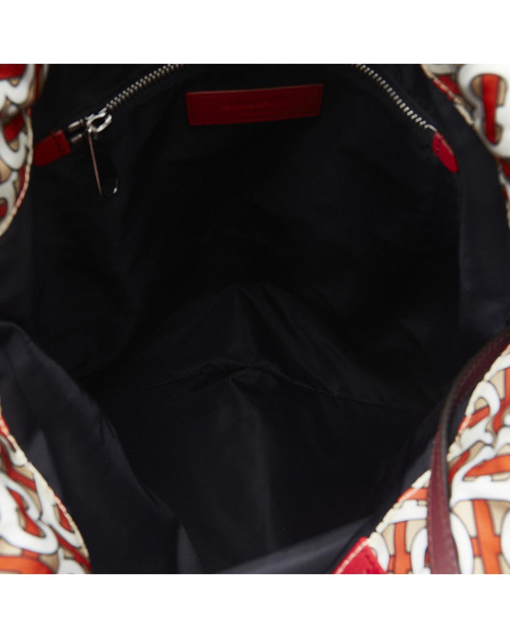 BURBERRY Women's Nylon Drawstring Backpack Bag in Red