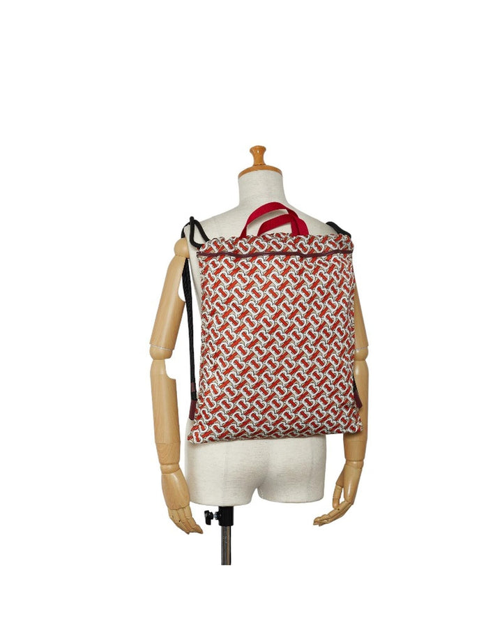 BURBERRY Women's Nylon Drawstring Backpack Bag in Red