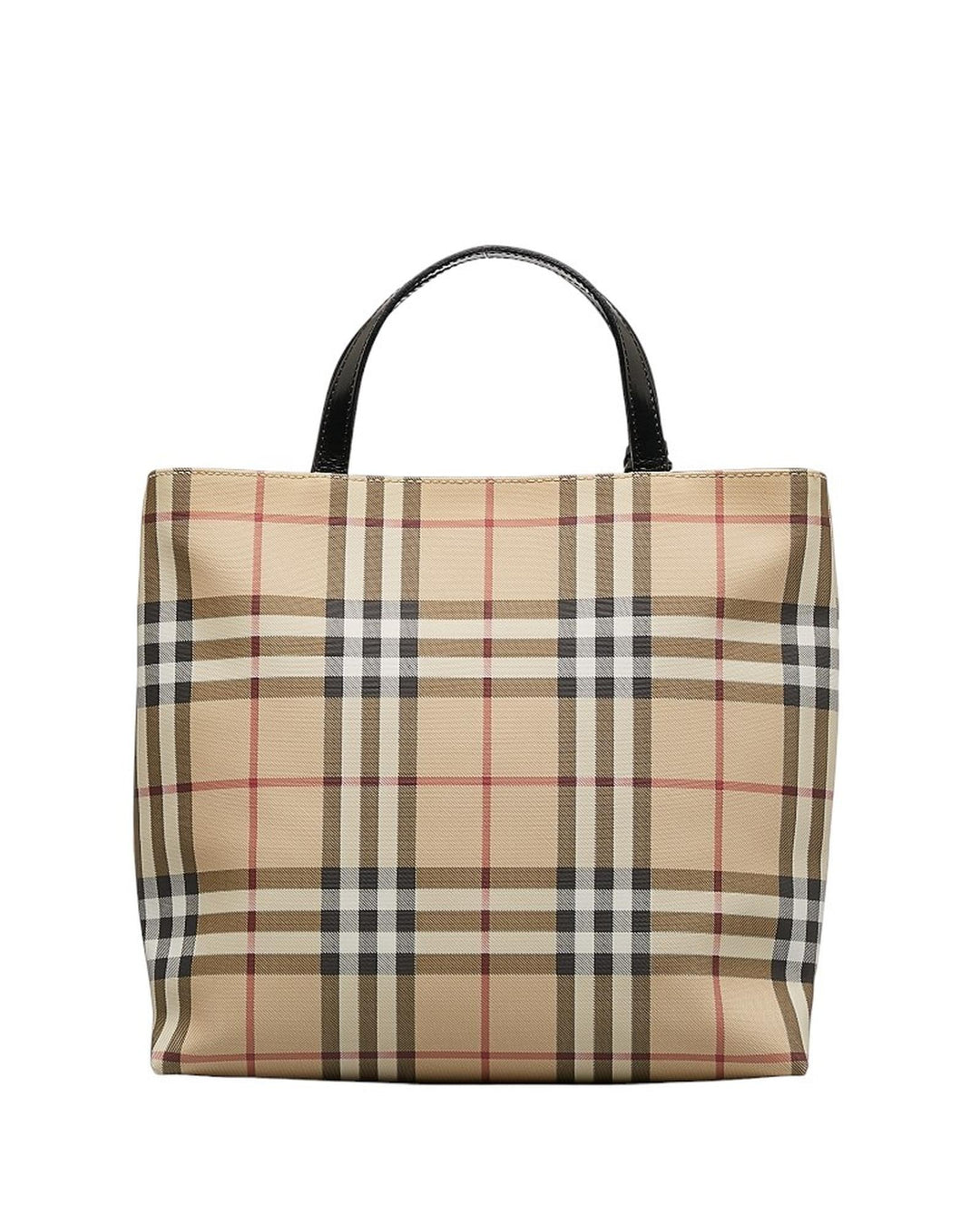 BURBERRY Women's Check Canvas Handbag in Brown in Brown